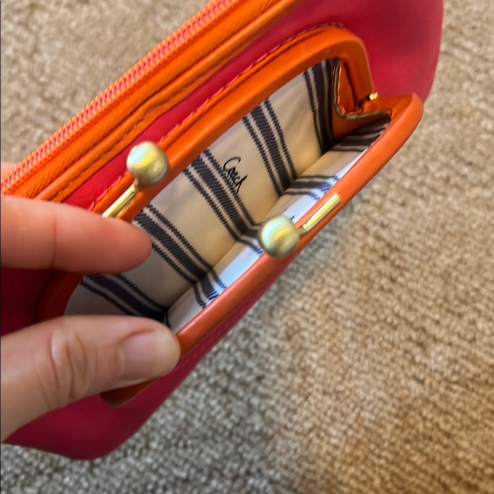 Coach Pink and Orange Wristlet - Picture 3 of 4